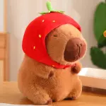 Gấu Bông Capybara Đội Mũ Dâu